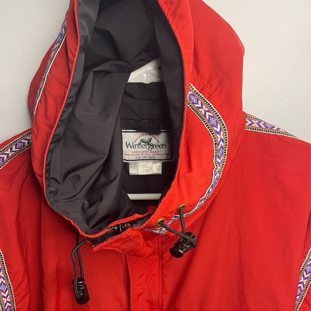 Wintergreen Jacket Youth 7/8 Red Northern Wear Ely Minnesota Handmade Parka - Picture 3 of 5